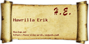 Havrilla Erik névjegykártya